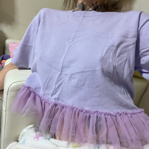 Lilac frilly tutu like knitwear - Picture 4 of 9